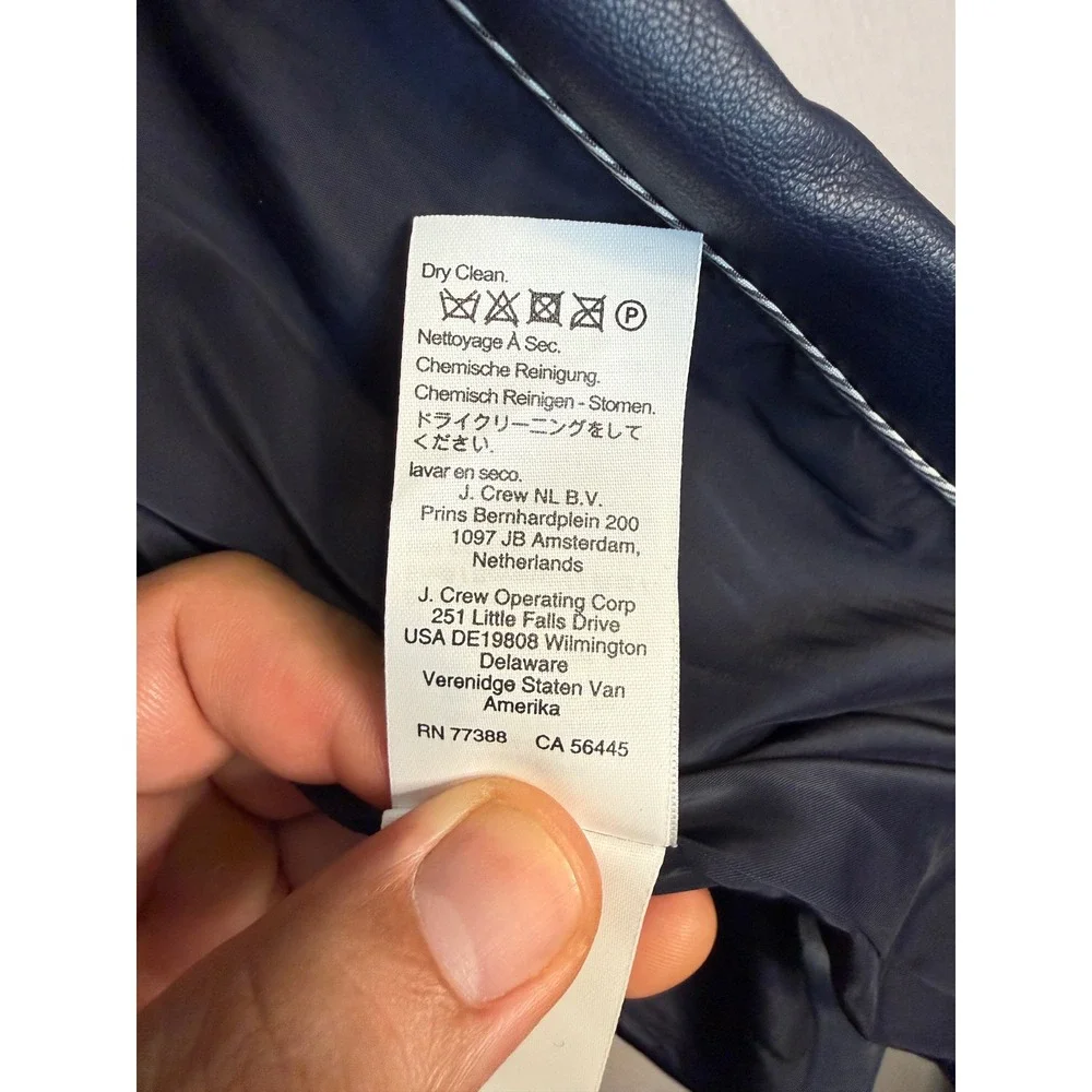 J. Crew | Limited Edition Cutaway Blazer Blue Faux Leather Blazer Jacket 10
